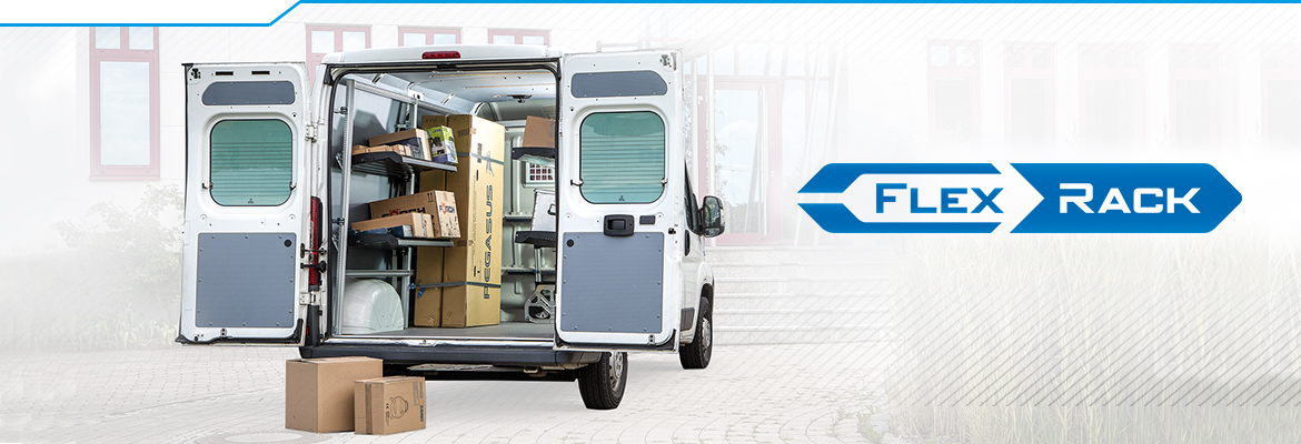 Policový systém pre kuriérske vozidlá - Flex Rack - Sortimo.sk
